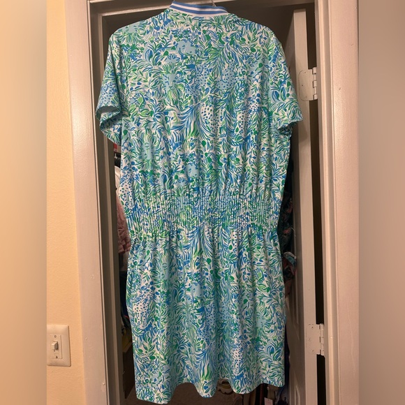 Lilly Pulitzer Love Luxletic Dress Hydra Blue Dandy Lions - Picture 6 of 9
